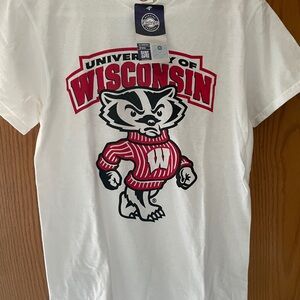 University of Wisconsin Badger White and Red Tee